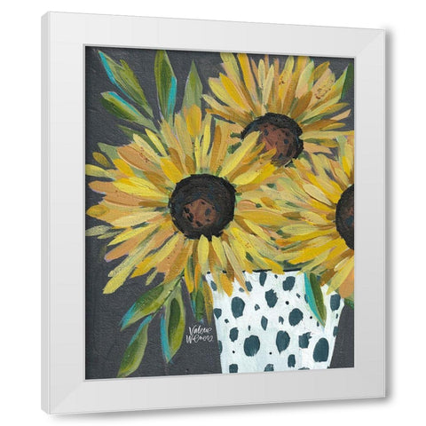 Sunflower White Modern Wood Framed Art Print by Wieners, Valerie