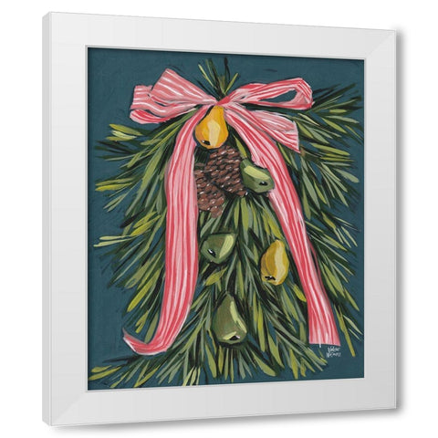 Christmas Wreath White Modern Wood Framed Art Print by Wieners, Valerie