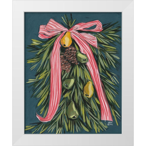 Christmas Wreath White Modern Wood Framed Art Print by Wieners, Valerie