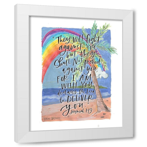 Deliver You White Modern Wood Framed Art Print by Wieners, Valerie