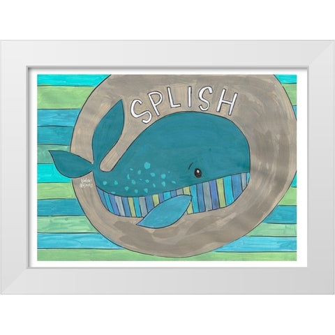 Splish White Modern Wood Framed Art Print by Wieners, Valerie