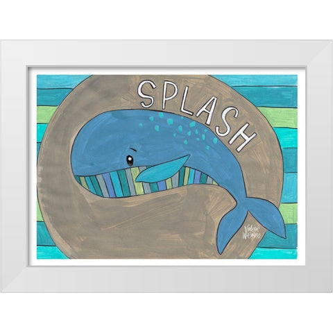 Splash White Modern Wood Framed Art Print by Wieners, Valerie