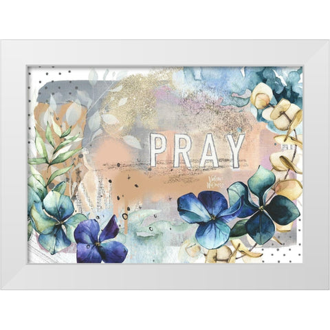 Pray White Modern Wood Framed Art Print by Wieners, Valerie