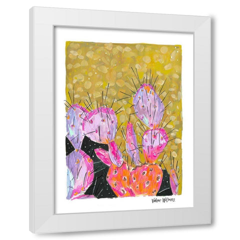 Mustard Cactus White Modern Wood Framed Art Print by Wieners, Valerie
