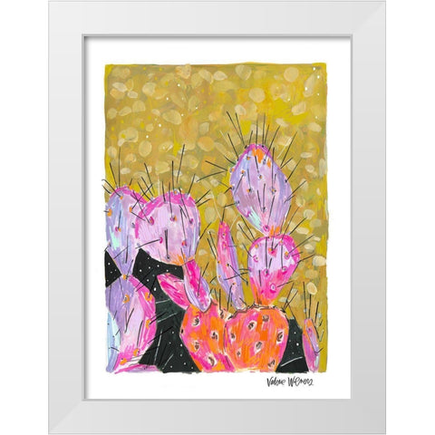 Mustard Cactus White Modern Wood Framed Art Print by Wieners, Valerie