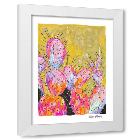 Mustard Cactus II White Modern Wood Framed Art Print by Wieners, Valerie