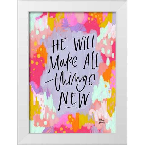 New White Modern Wood Framed Art Print by Wieners, Valerie