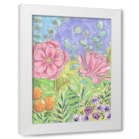 Peony Set I White Modern Wood Framed Art Print by Wieners, Valerie