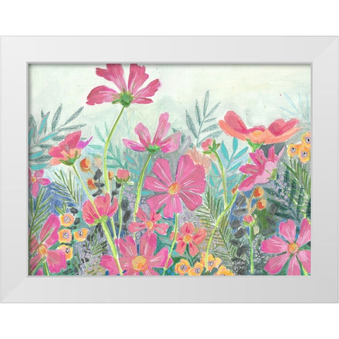 Cosmos White Modern Wood Framed Art Print by Wieners, Valerie