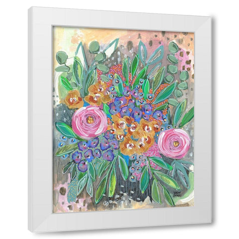 Bright Bouquet White Modern Wood Framed Art Print by Wieners, Valerie
