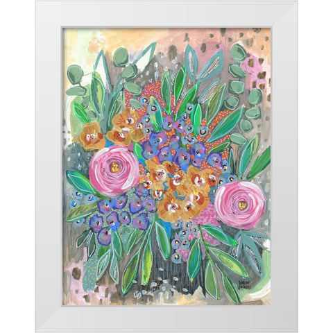Bright Bouquet White Modern Wood Framed Art Print by Wieners, Valerie
