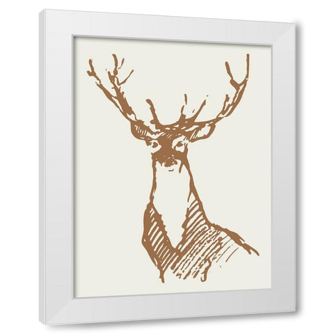 Natural Deer White Modern Wood Framed Art Print by Wieners, Valerie