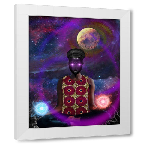 Meditation White Modern Wood Framed Art Print by Burney, Yvonne Coleman