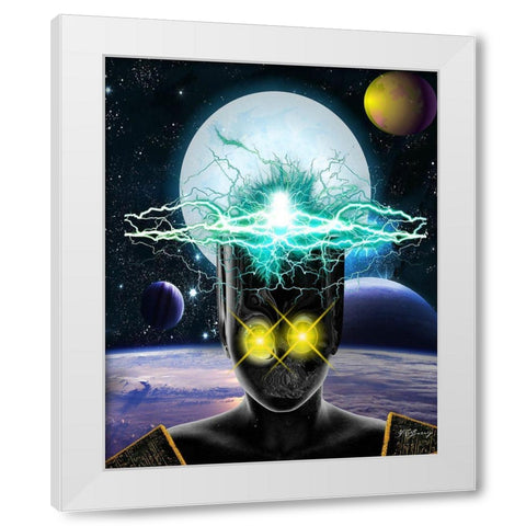 High Energy White Modern Wood Framed Art Print by Burney, Yvonne Coleman