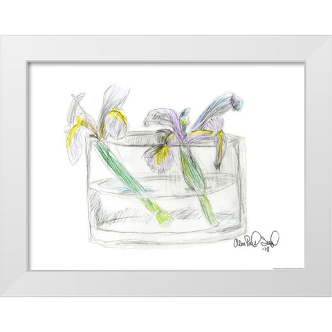 Flower II White Modern Wood Framed Art Print by Yellow Cafe