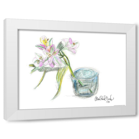 Flower III White Modern Wood Framed Art Print by Yellow Cafe