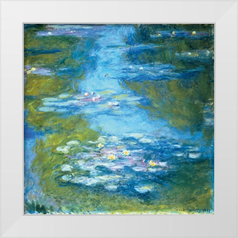 Nympheas White Modern Wood Framed Art Print by Monet, Claude