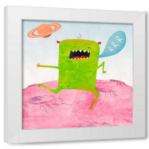 Alien Friend #1 White Modern Wood Framed Art Print by Teller, Skip