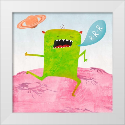Alien Friend #1 White Modern Wood Framed Art Print by Teller, Skip