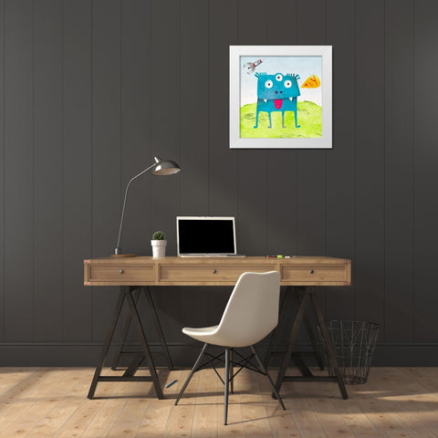 Alien Friend #3 White Modern Wood Framed Art Print by Teller, Skip