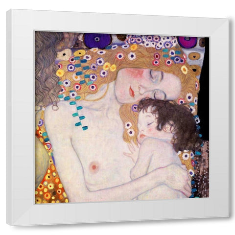 Le Tre eta della donna White Modern Wood Framed Art Print by Klimt, Gustav