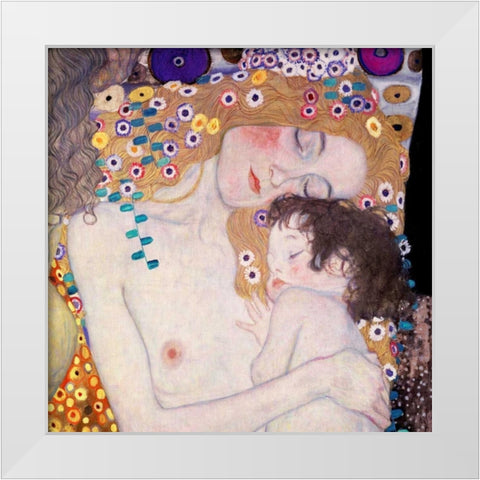 Le Tre eta della donna White Modern Wood Framed Art Print by Klimt, Gustav