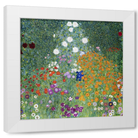 Farmers Garden White Modern Wood Framed Art Print by Klimt, Gustav