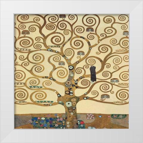 The Tree of Life II White Modern Wood Framed Art Print by Klimt, Gustav