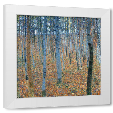 Beech Grove I White Modern Wood Framed Art Print by Klimt, Gustav