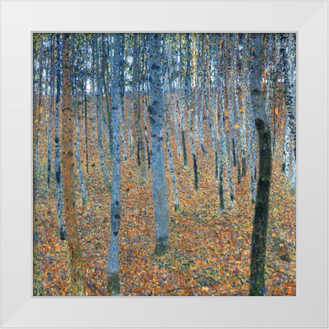 Beech Grove I White Modern Wood Framed Art Print by Klimt, Gustav