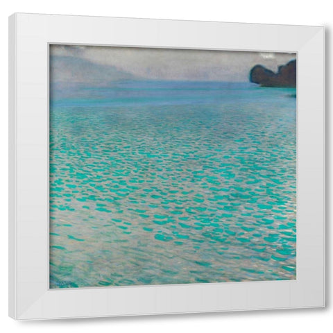 Attersee White Modern Wood Framed Art Print by Klimt, Gustav