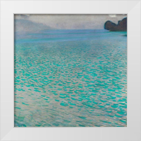 Attersee White Modern Wood Framed Art Print by Klimt, Gustav