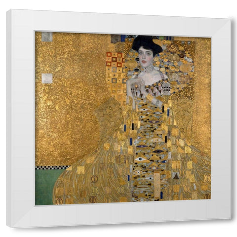 Portrait of Adele Bloch-Bauer White Modern Wood Framed Art Print by Klimt, Gustav