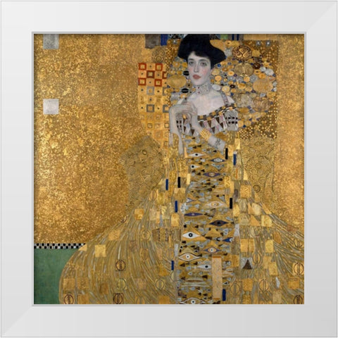 Portrait of Adele Bloch-Bauer White Modern Wood Framed Art Print by Klimt, Gustav