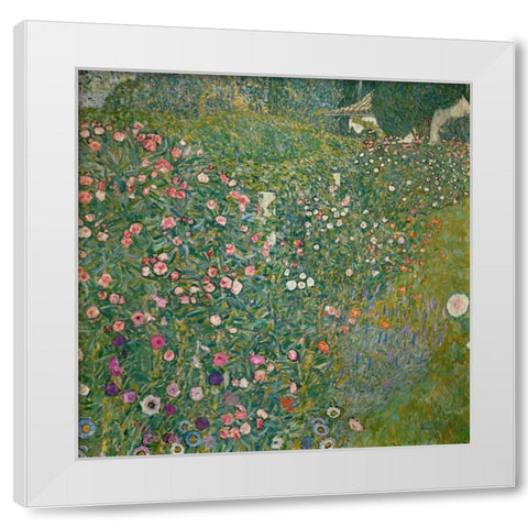 Italian Garden Landscape White Modern Wood Framed Art Print by Klimt, Gustav