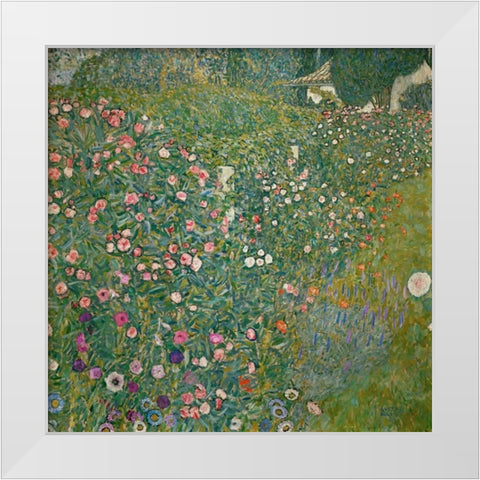 Italian Garden Landscape White Modern Wood Framed Art Print by Klimt, Gustav