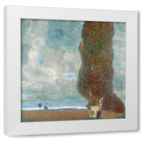 Big Poplars White Modern Wood Framed Art Print by Klimt, Gustav