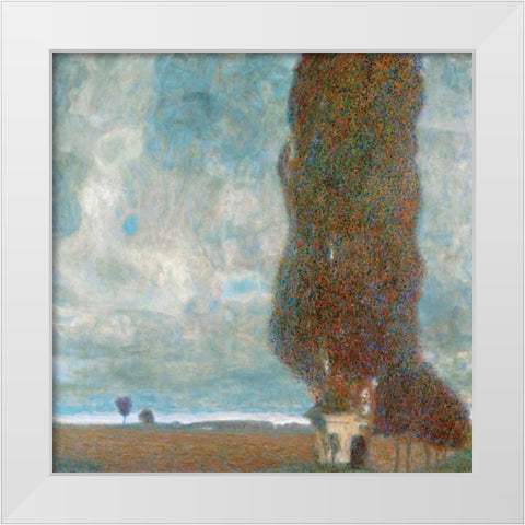 Big Poplars White Modern Wood Framed Art Print by Klimt, Gustav