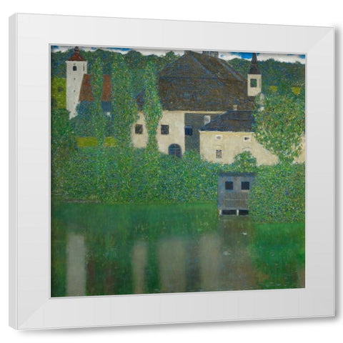 Schloss Kammer am Attersee White Modern Wood Framed Art Print by Klimt, Gustav