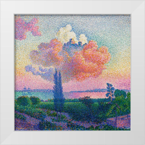 The Pink Cloud White Modern Wood Framed Art Print by Cross, Henri Edmond
