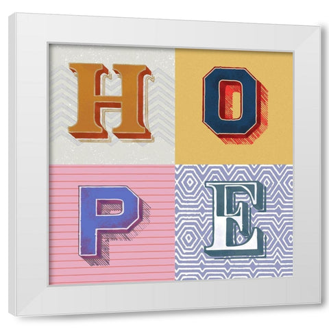 Hope White Modern Wood Framed Art Print by Steven, Hill