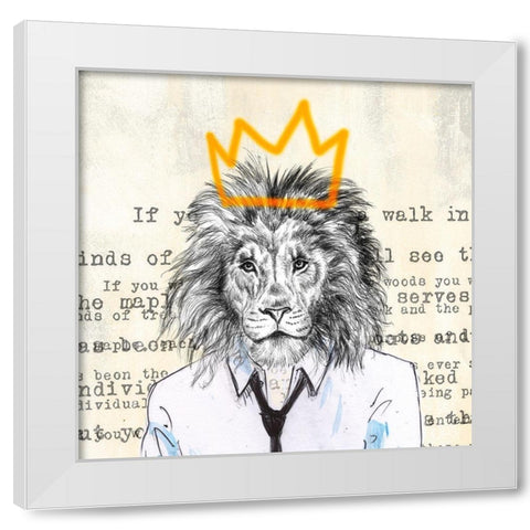 Bobo King White Modern Wood Framed Art Print by Matt, Spencer