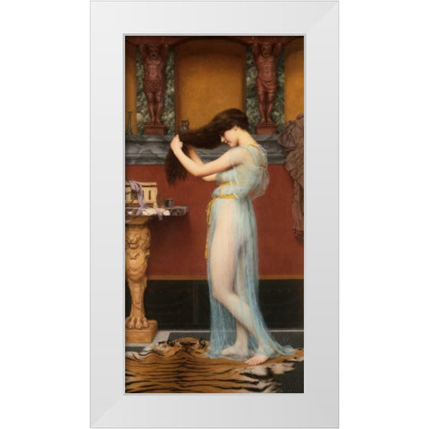 The Toilet White Modern Wood Framed Art Print by Godward, John William