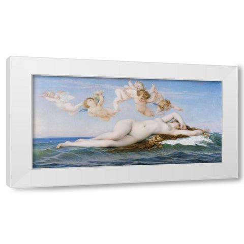The Birth of Venus White Modern Wood Framed Art Print by Cabanel, Alexandre