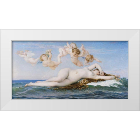The Birth of Venus White Modern Wood Framed Art Print by Cabanel, Alexandre