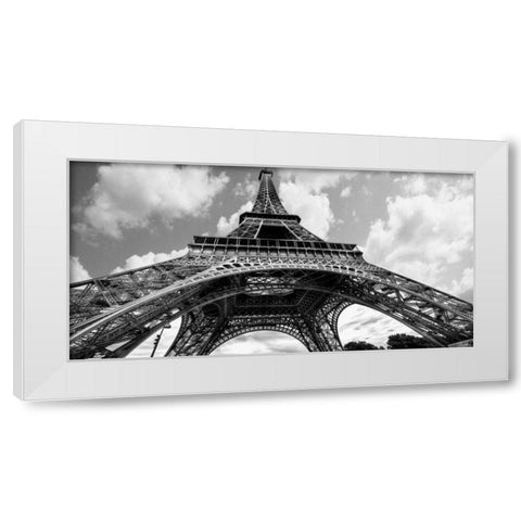 The Eiffel Tower in spring White Modern Wood Framed Art Print by Jonette, Elias