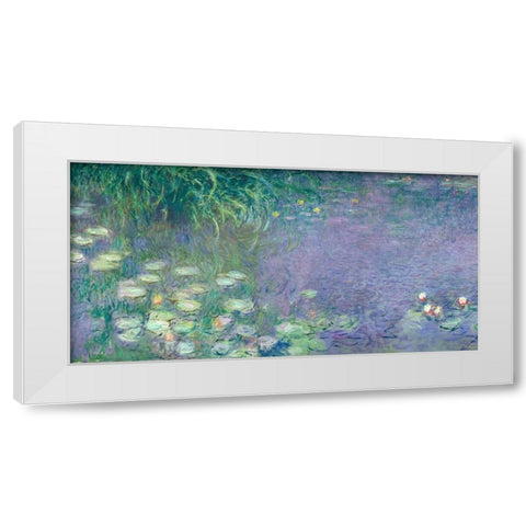 Morning I White Modern Wood Framed Art Print by Monet, Claude