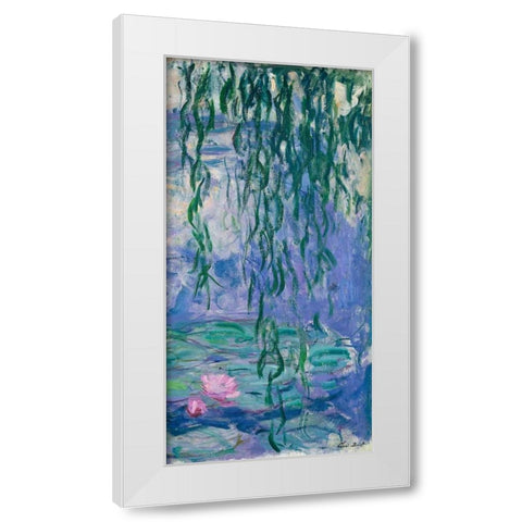 Waterlilies III White Modern Wood Framed Art Print by Monet, Claude