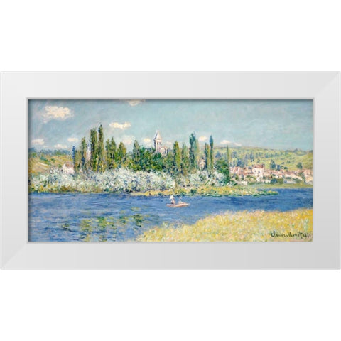 Vetheuil White Modern Wood Framed Art Print by Monet, Claude