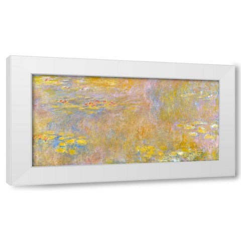 Waterlilies-Yellow Nirvana White Modern Wood Framed Art Print by Monet, Claude
